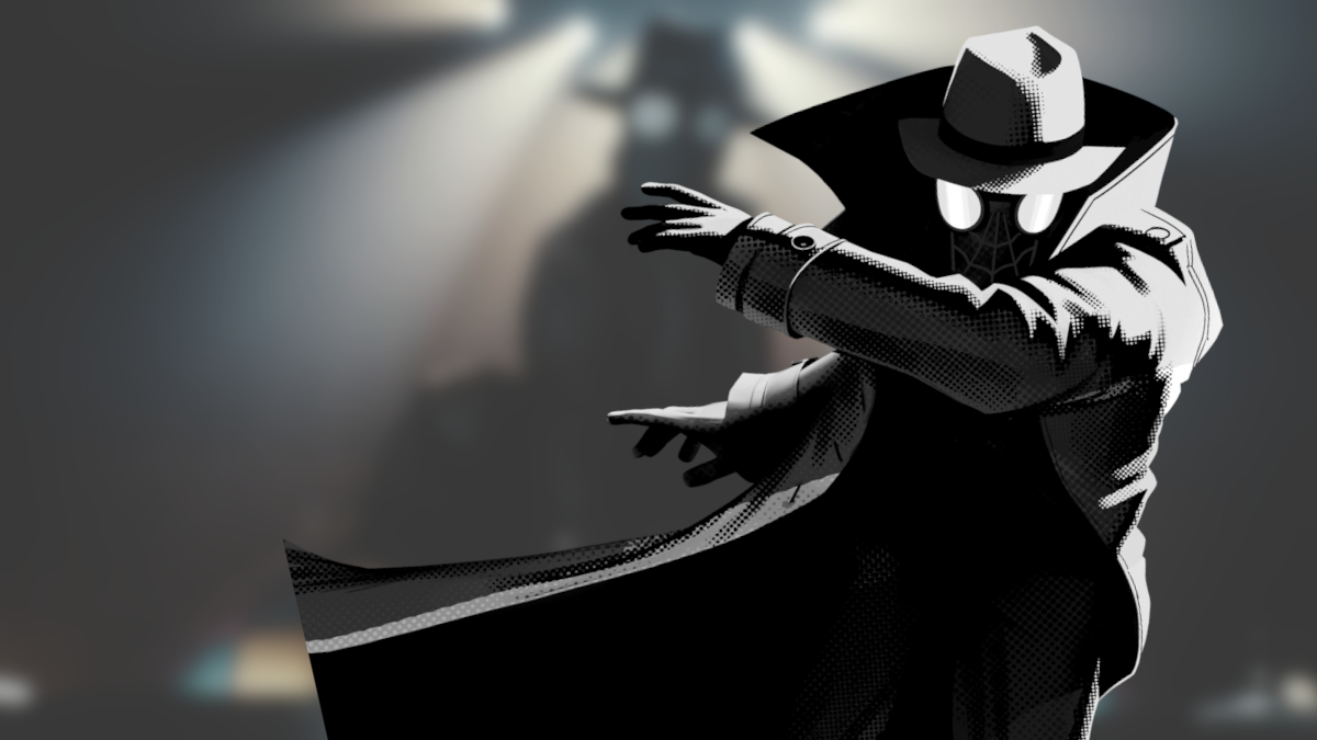 Spider-Noir in dark fedora and trench coat